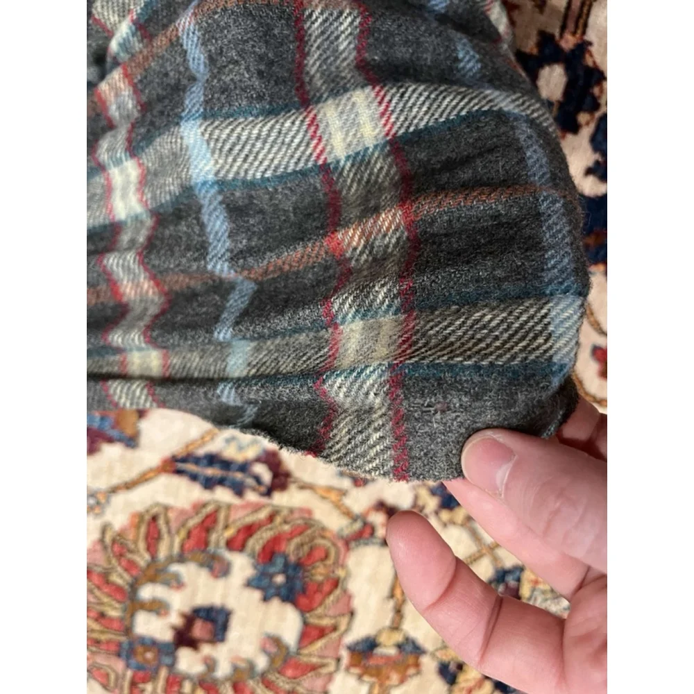 Vintage Christian Dior Mens Pure New Wool Plaid Made in France Scarf